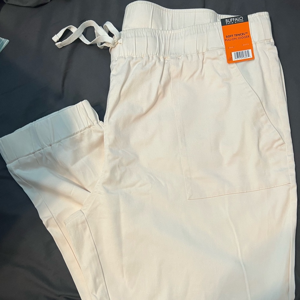 Buffalo David Bitton Soft Tencel Joggers in Cream